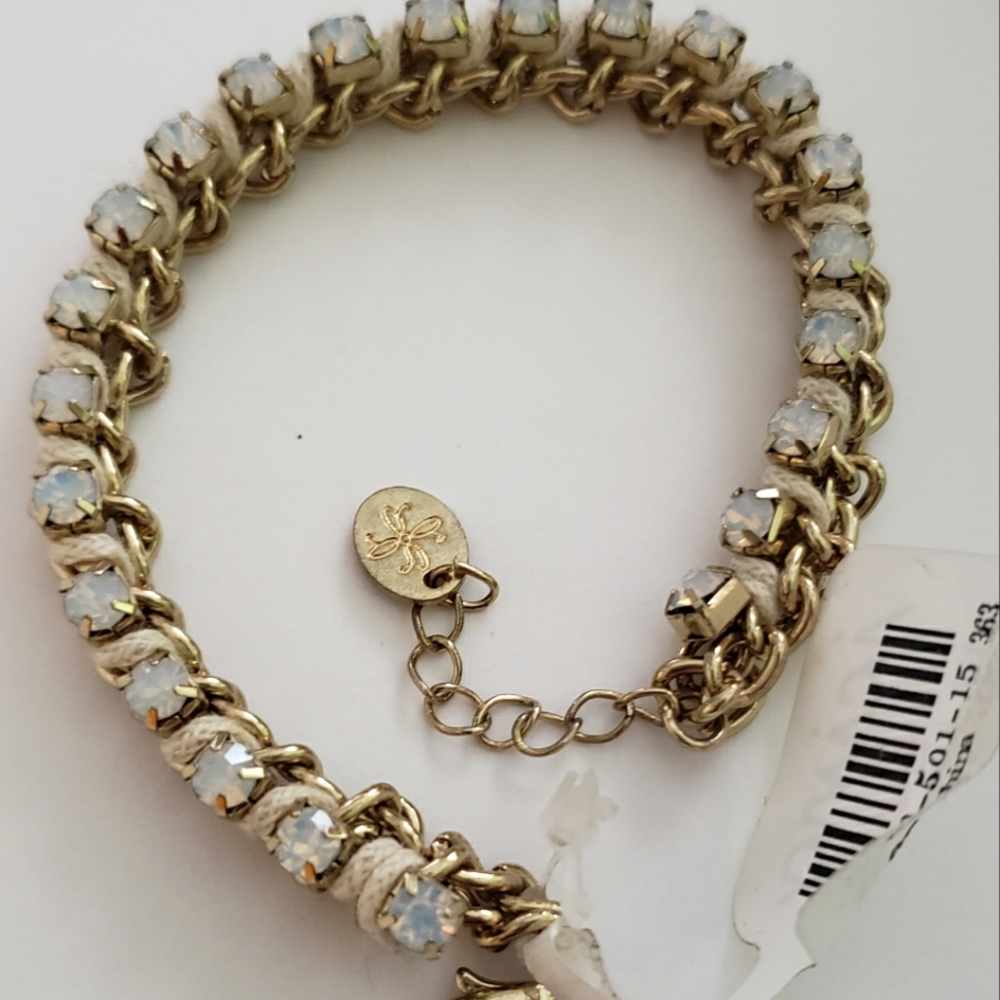 New gold, iridescent rhinestone bracelet